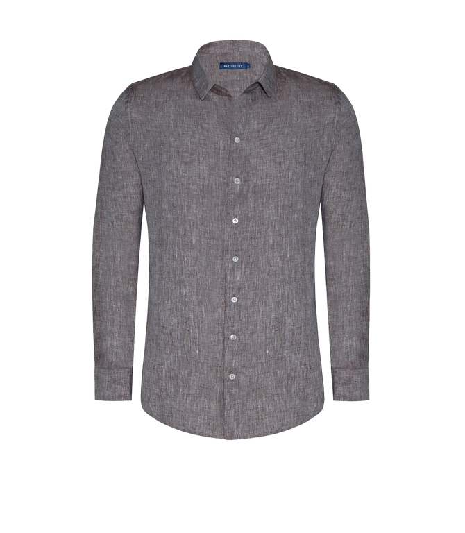 Tailored Linen Shirt Mocha - Barthelemy