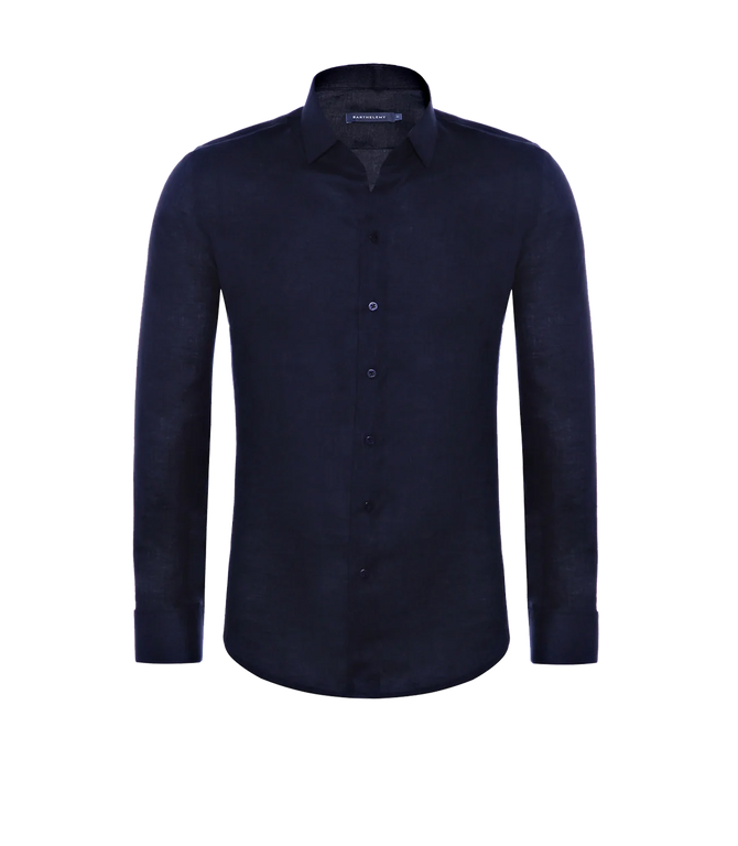 Tailored Linen Shirt Navy - Barthelemy