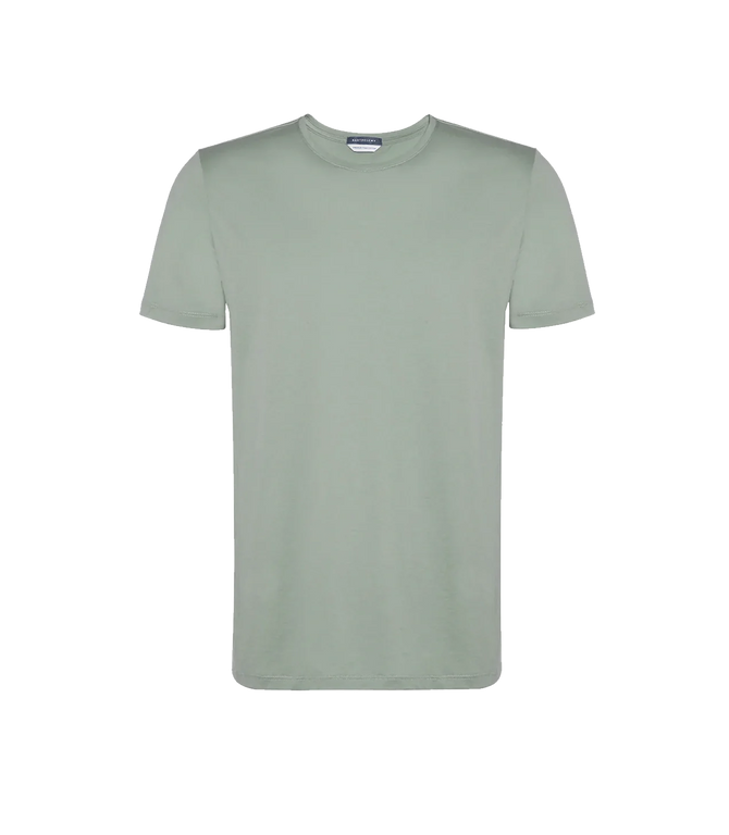 Crew Neck T-Shirt Pima Green - Barthelemy
