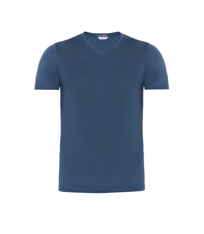 VNeck T-Shirt Pima Blue - Barthelemy