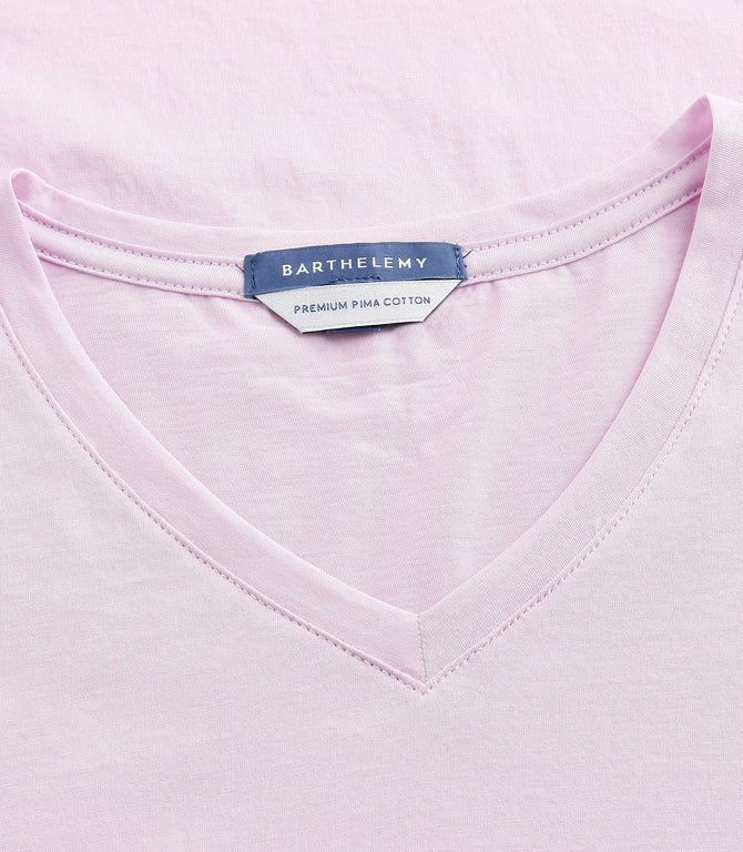VNeck T-Shirt Pima Light Pink - Barthelemy