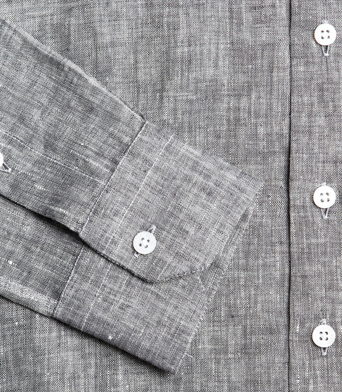 Linen Shirt Charcoal Grey - Barthelemy
