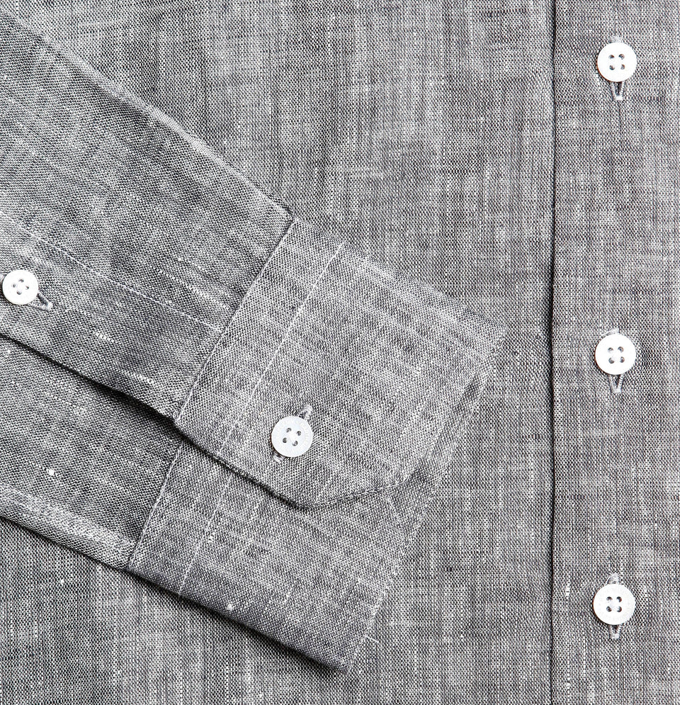 Linen Shirt Charcoal Grey - Barthelemy