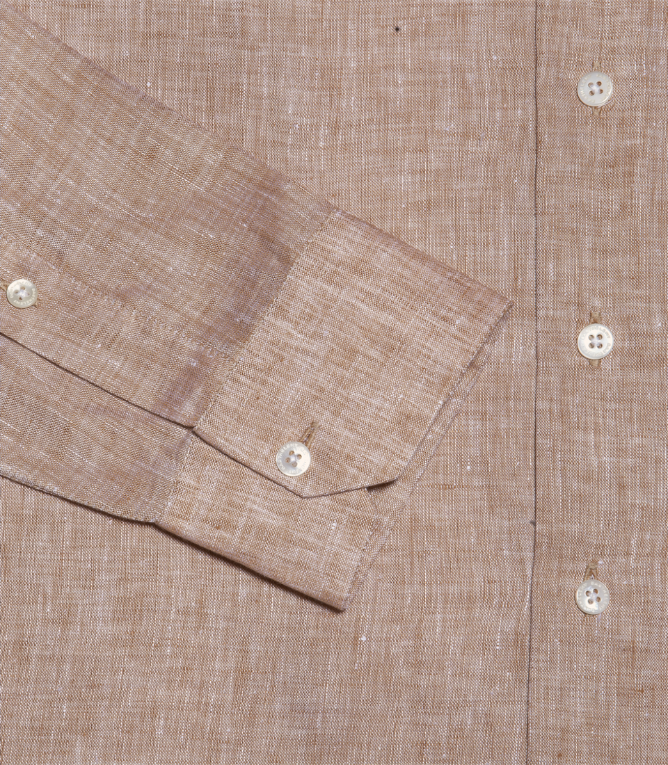 Tailored Linen Shirt Camel - Barthelemy