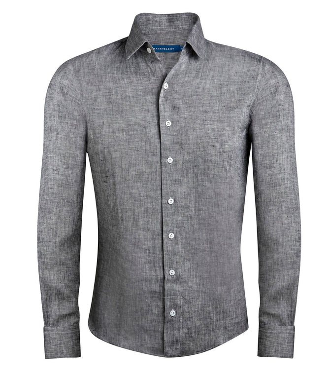 Linen Shirt Charcoal Grey - Barthelemy