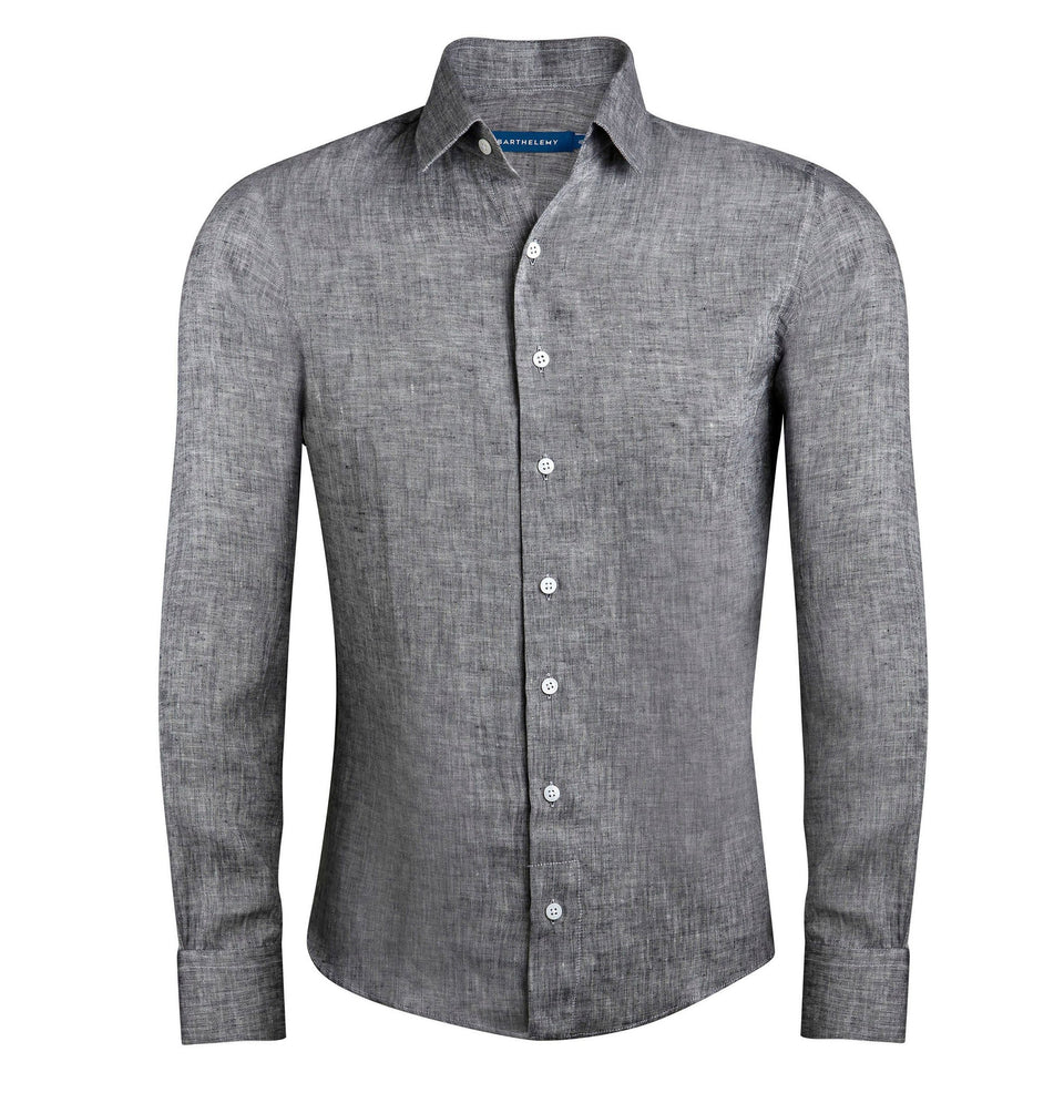 Linen Shirt Charcoal Grey - Barthelemy