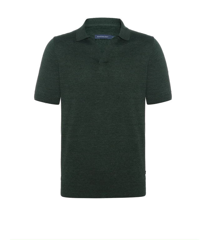 Rivage Knit Polo Medium Green - Barthelemy