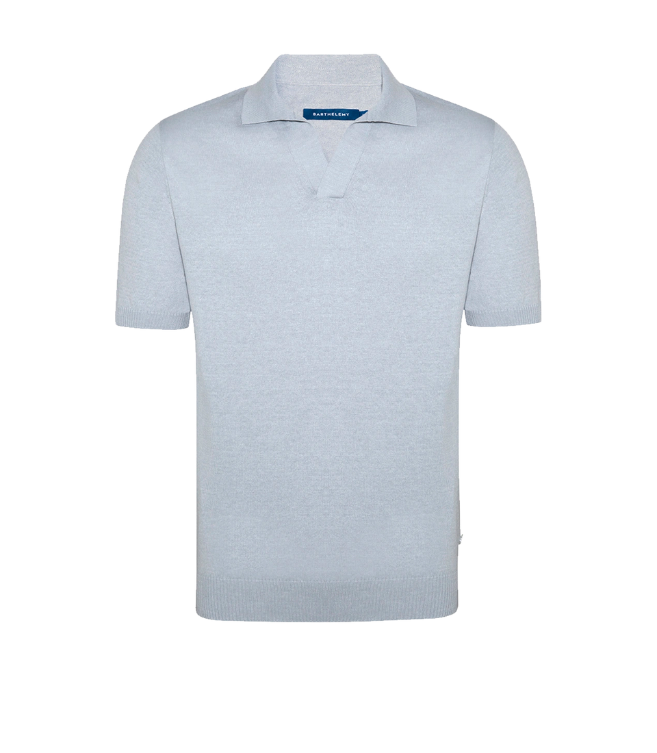 Rivage Knit Polo Light Blue