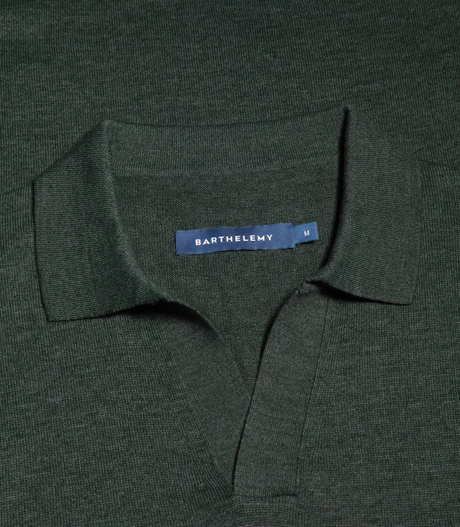 Rivage Knit Polo Medium Green - Barthelemy