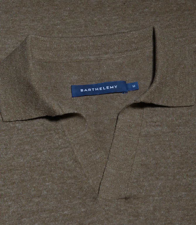 Rivage Knit Polo Mocha - Barthelemy