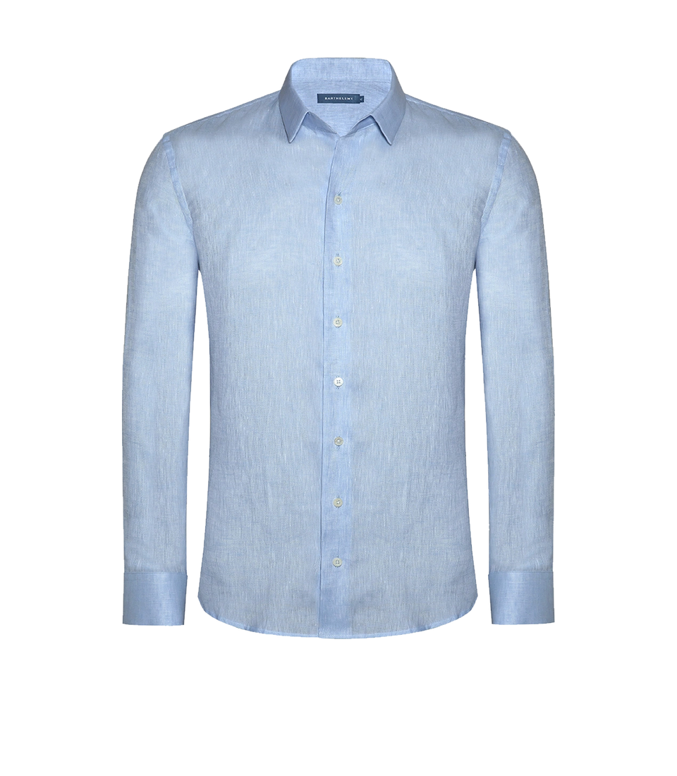 Tailored Linen Shirt Soft Blue