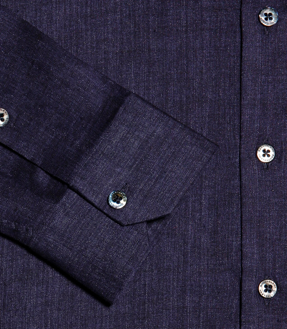 Linen Shirt Albini Deep Blue