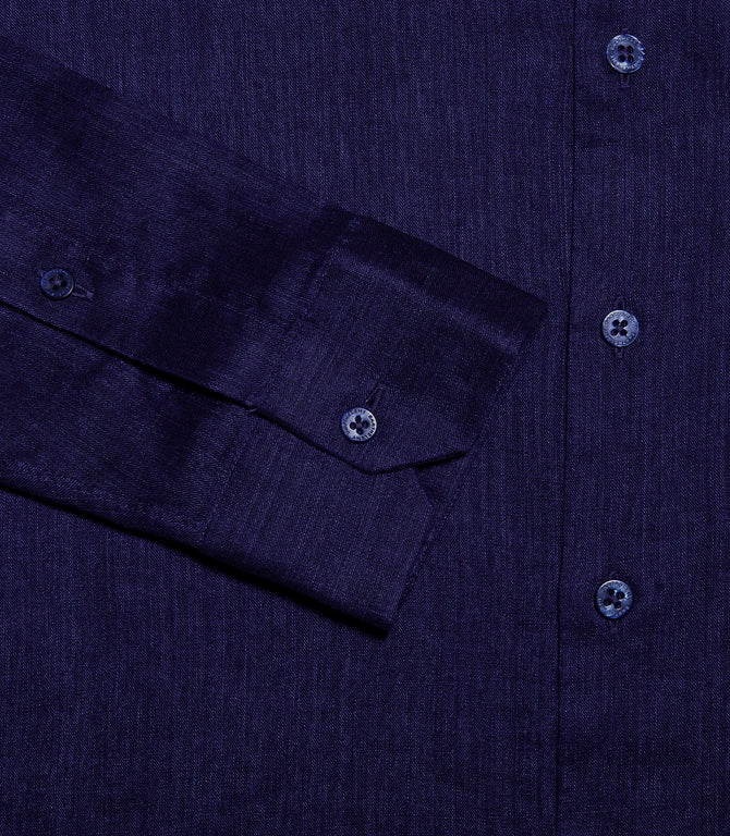 Linen Shirt Albini Deep Blue