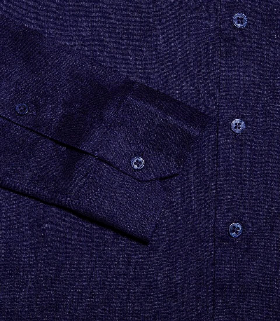 Linen Shirt Albini Deep Blue