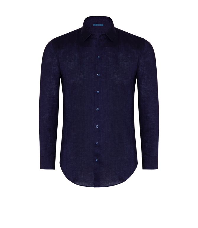 Linen Shirt Albini Deep Blue