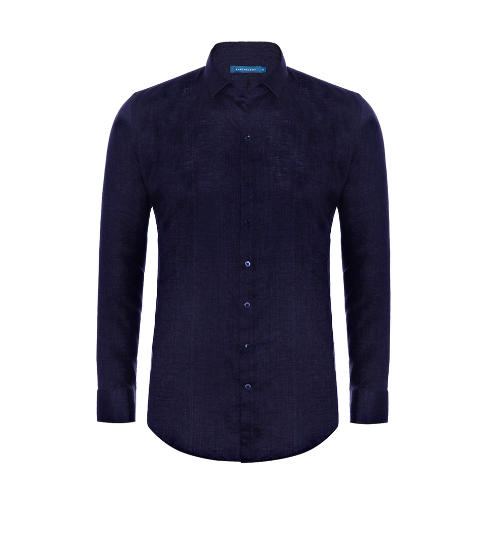 Linen Shirt Albini Deep Blue