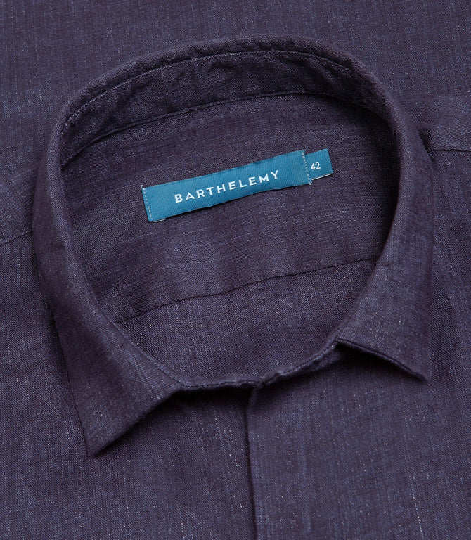 Linen Shirt Albini Deep Blue
