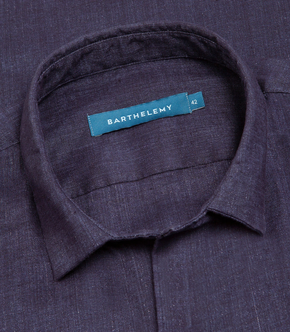 Linen Shirt Albini Deep Blue