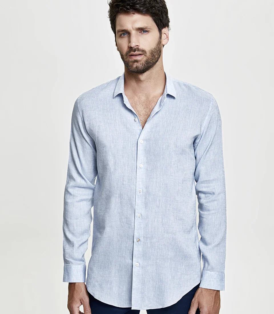 Linen Shirt Albini Light Blue - Barthelemy