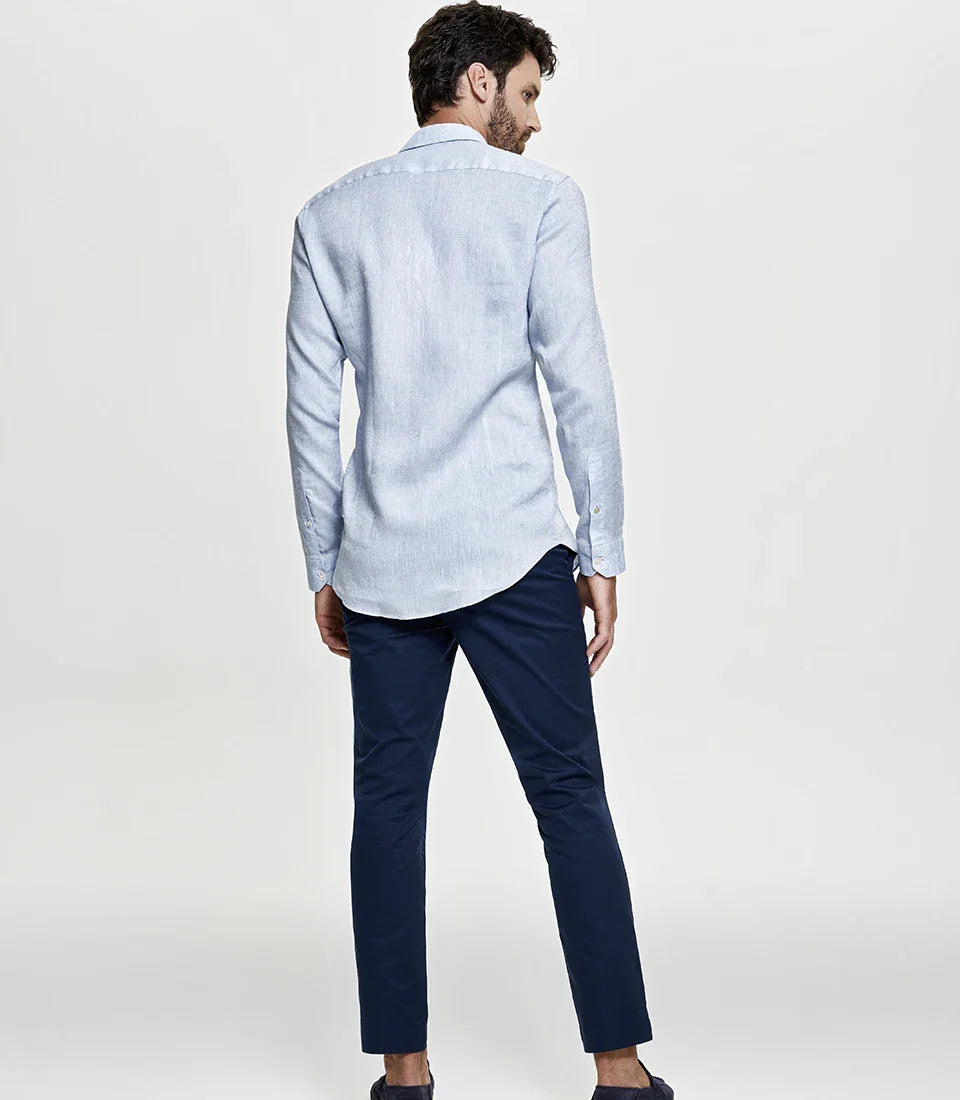 Linen Shirt Albini Light Blue - Barthelemy