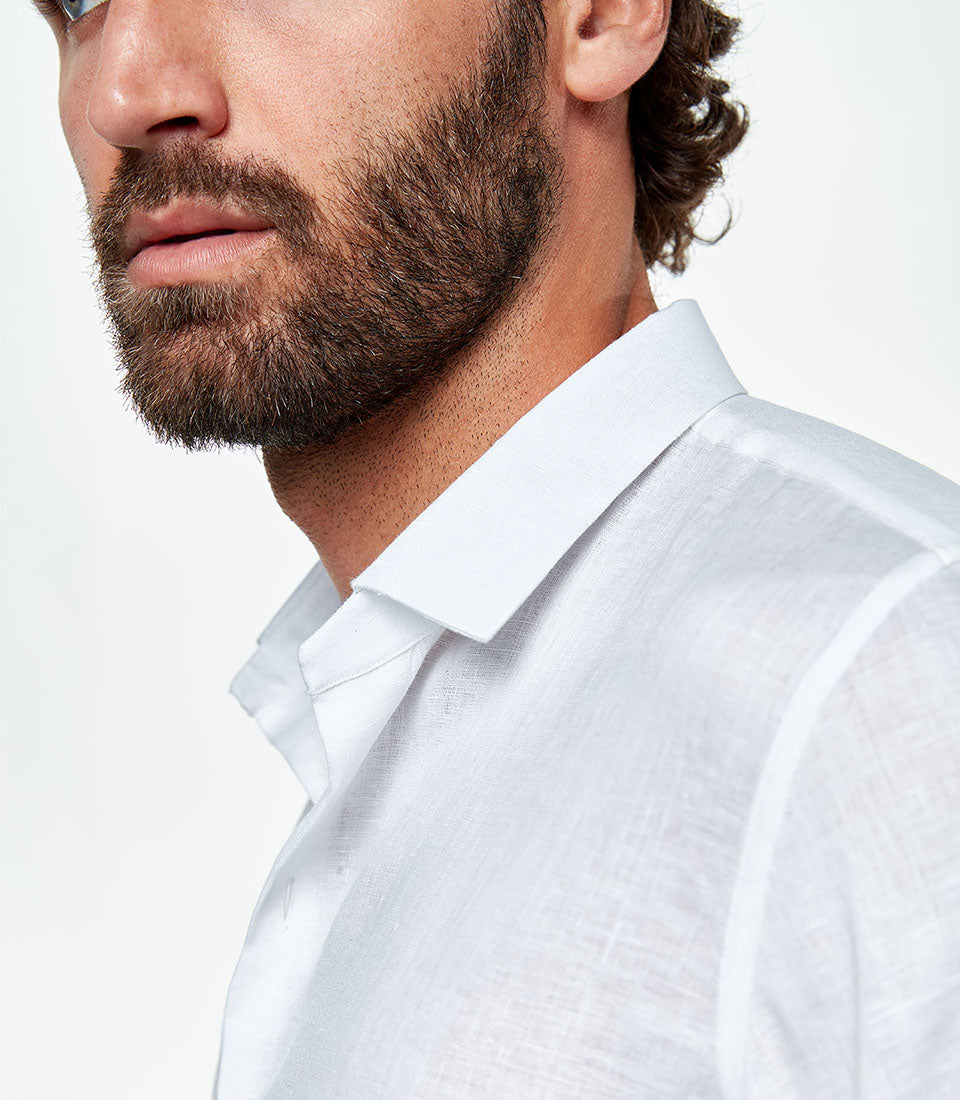 Linen Shirt Albini White - Barthelemy