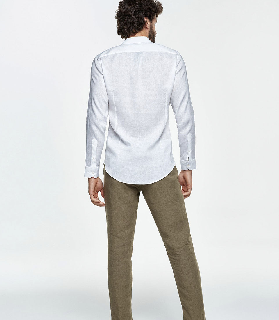 Linen Shirt Albini White - Barthelemy