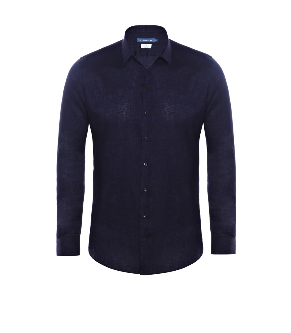 Linen Shirt Albini Deep Blue - Barthelemy