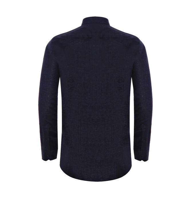 Linen Shirt Albini Deep Blue - Barthelemy