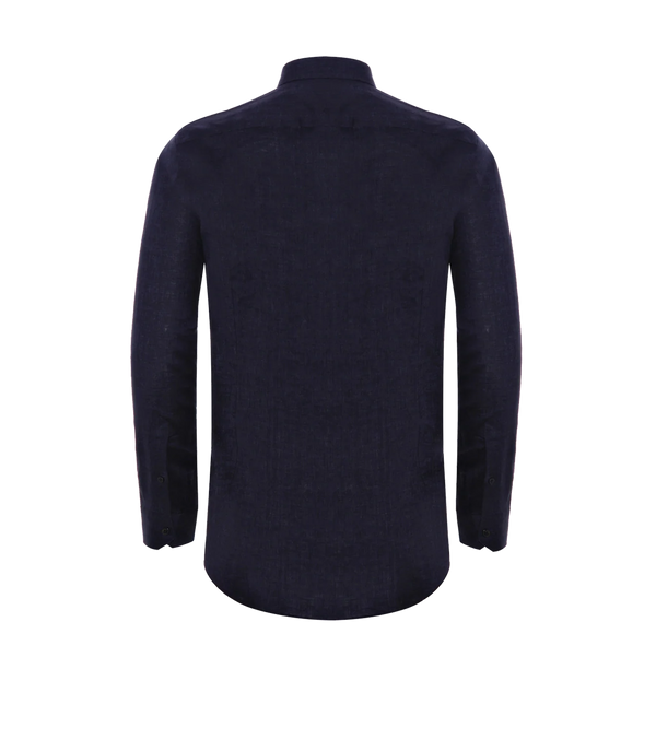 Linen Shirt Albini Deep Blue - Barthelemy
