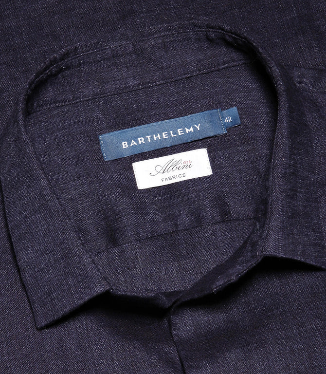 Linen Shirt Albini Deep Blue - Barthelemy