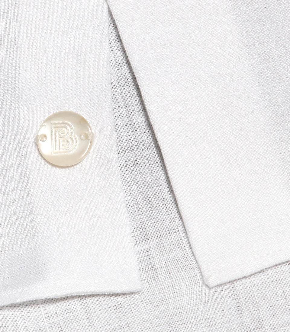 Linen Shirt Albini White - Barthelemy