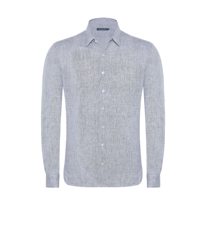 Coupe Courte Linen Shirt Flamê Dark Blue - Barthelemy