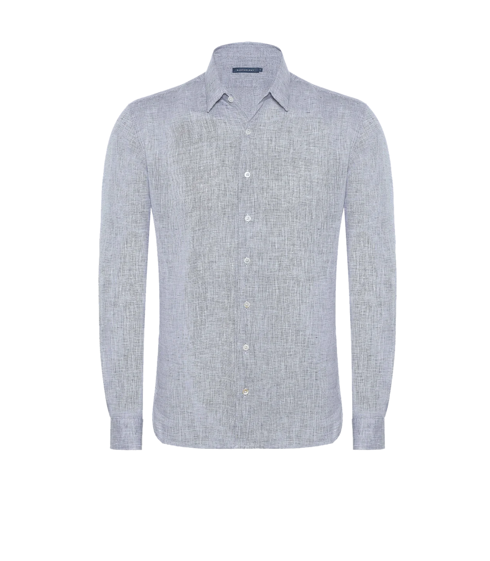 Coupe Courte Linen Shirt Flamê Dark Blue - Barthelemy