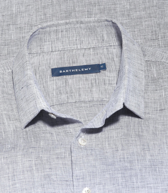 Coupe Courte Linen Shirt Flamê Dark Blue - Barthelemy