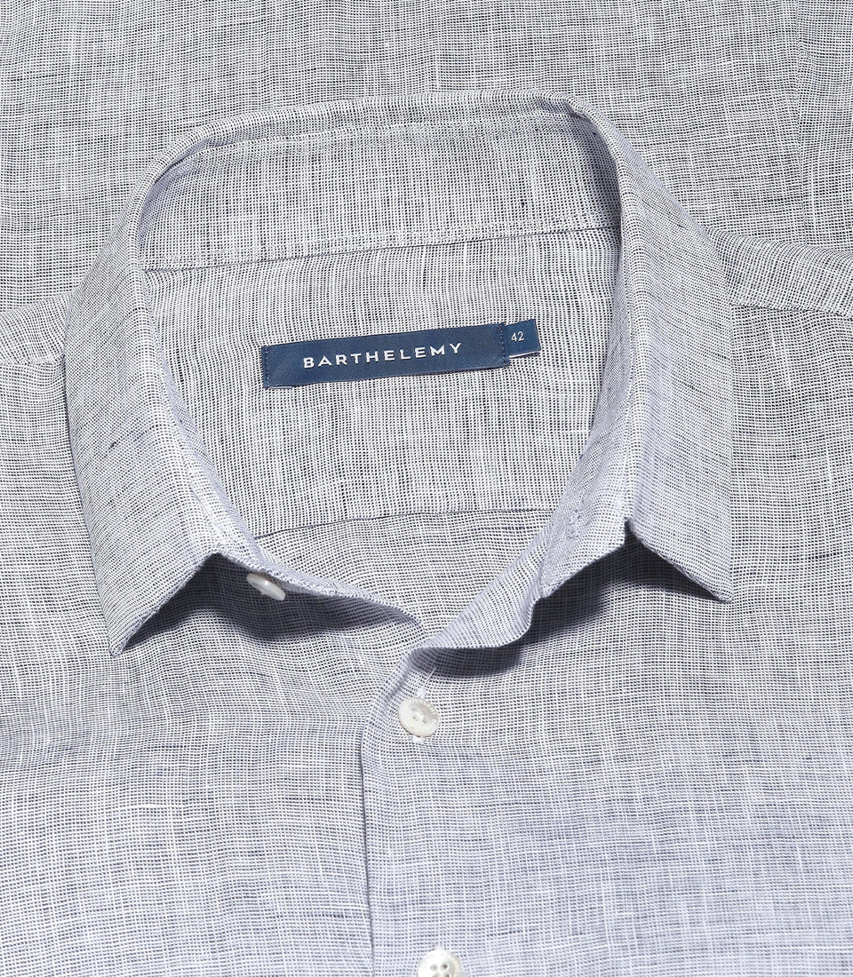 Coupe Courte Linen Shirt Flamê Dark Blue - Barthelemy