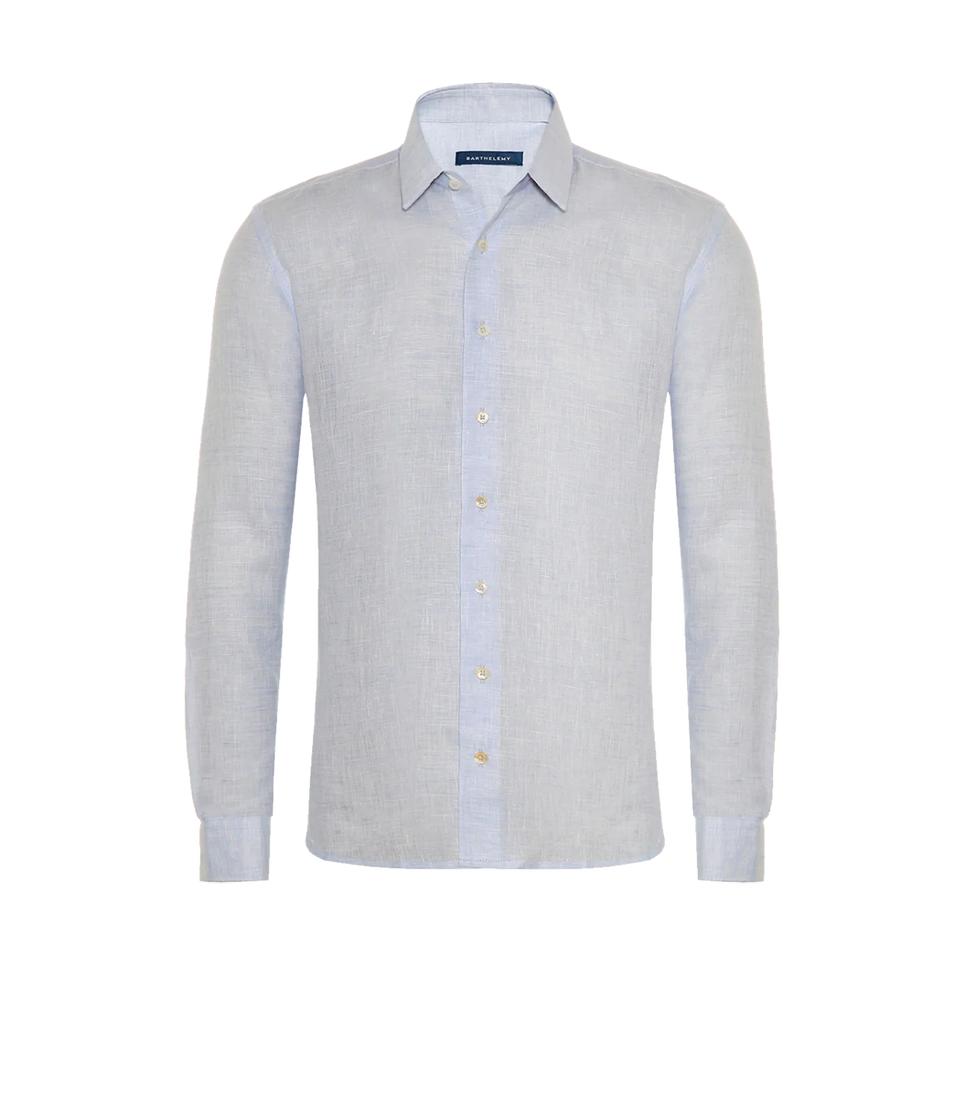 Coupe Courte Linen Shirt Flamê Light Blue - Barthelemy