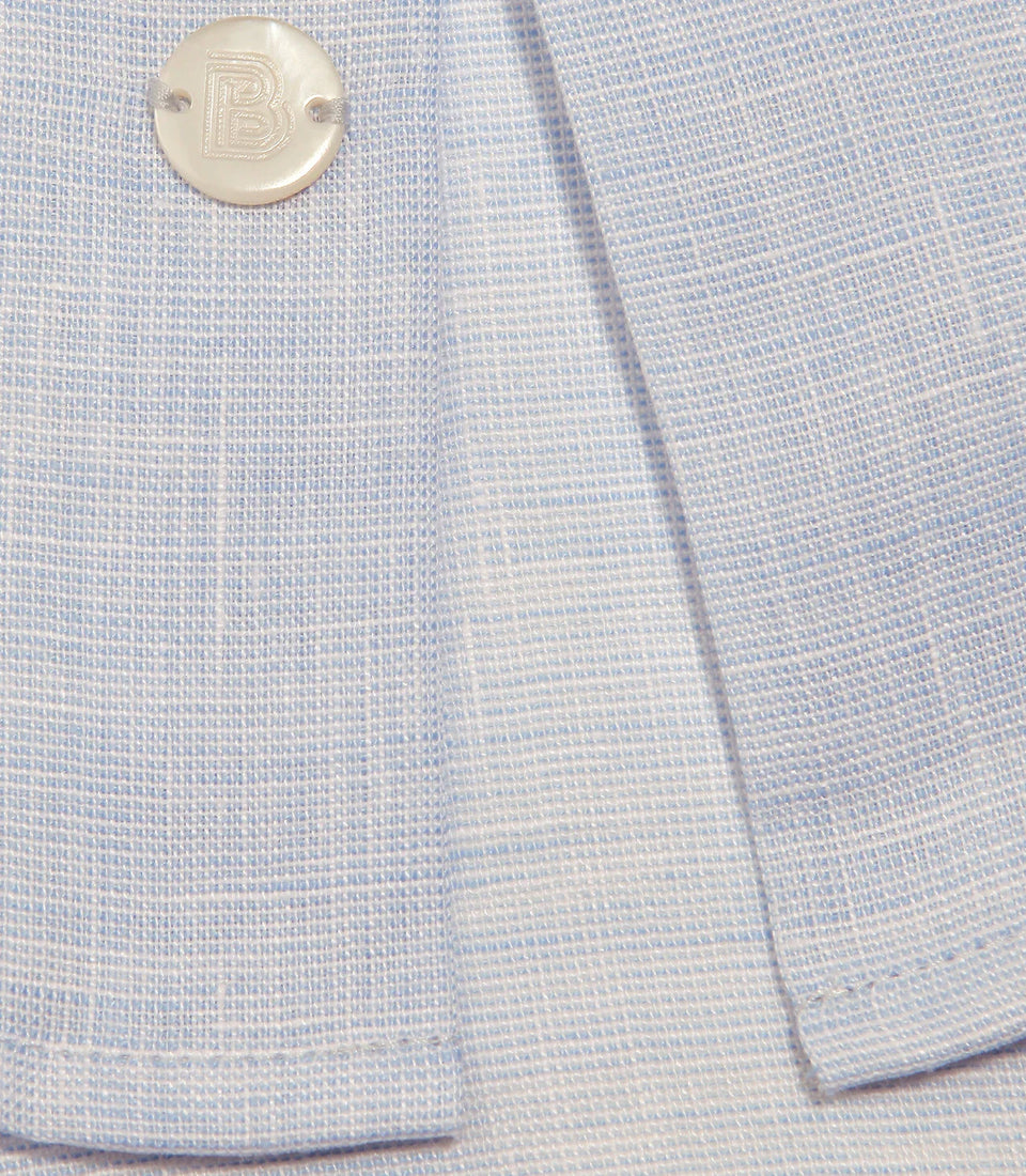 Coupe Courte Linen Shirt Flamê Light Blue - Barthelemy