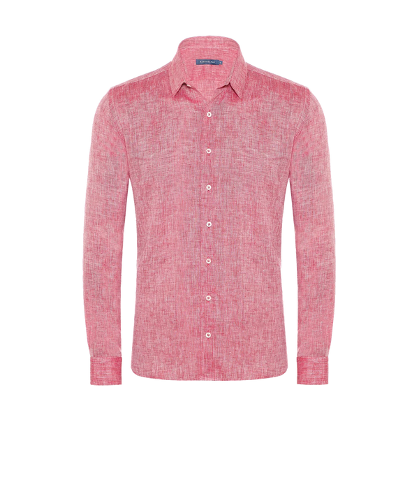 Coupe Courte Linen Shirt Light Coral - Barthelemy