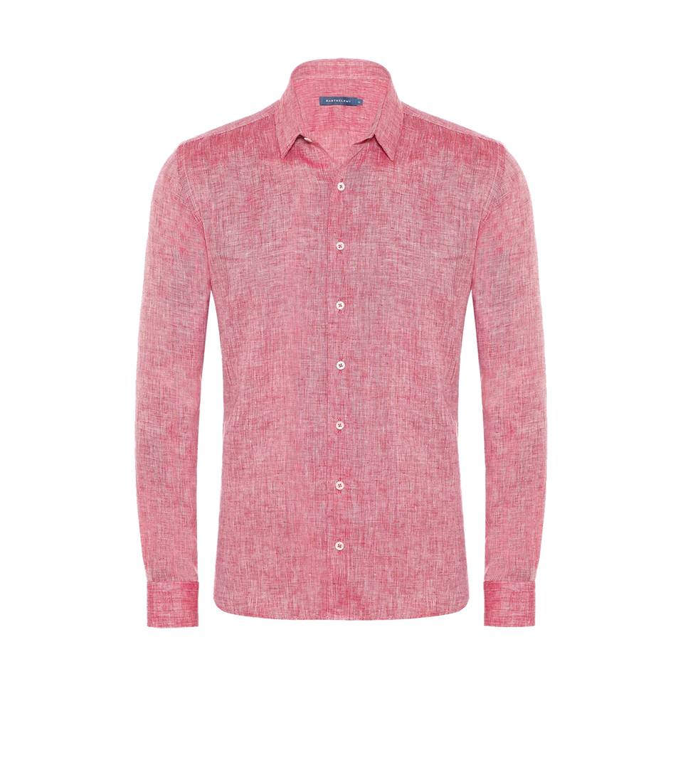 Coupe Courte Linen Shirt Light Coral - Barthelemy