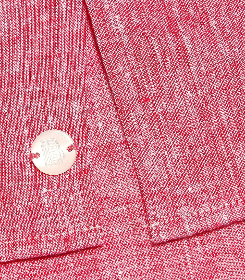 Coupe Courte Linen Shirt Light Coral - Barthelemy