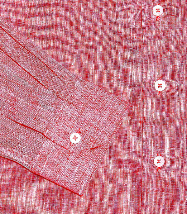 Coupe Courte Linen Shirt Light Coral - Barthelemy
