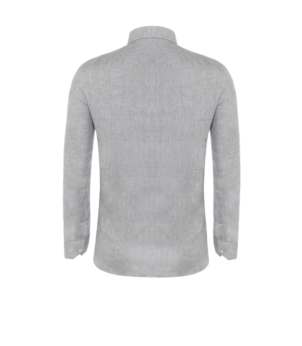 Coupe Courte Linen Shirt Light Grey - Barthelemy
