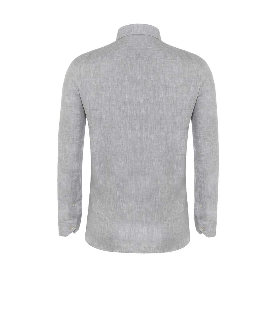 Coupe Courte Linen Shirt Light Grey - Barthelemy