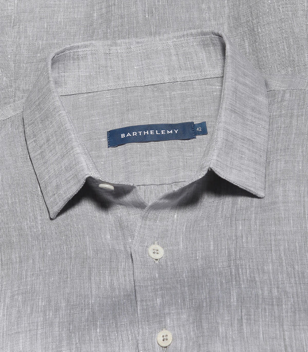 Coupe Courte Linen Shirt Light Grey - Barthelemy