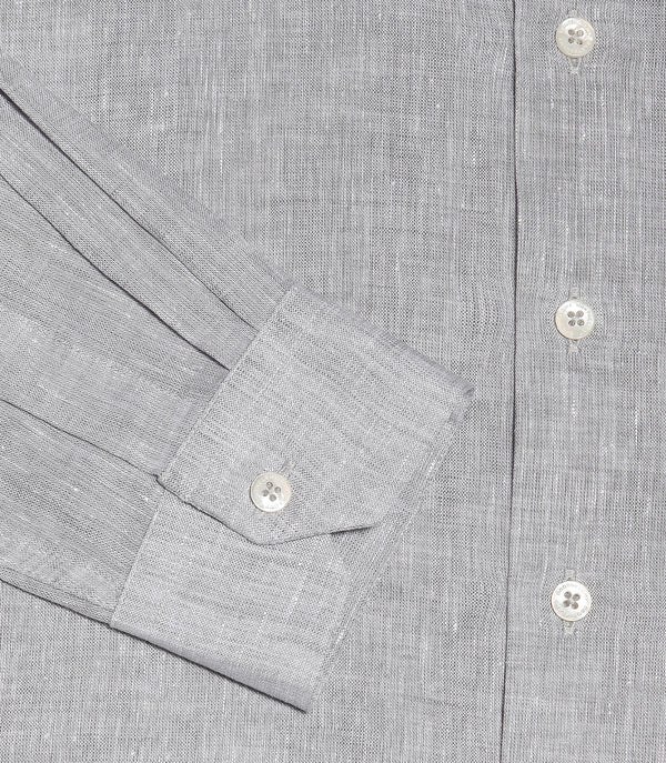 Coupe Courte Linen Shirt Light Grey - Barthelemy