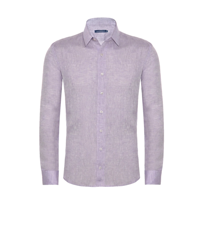 Coupe Courte Linen Shirt Light Purple - Barthelemy