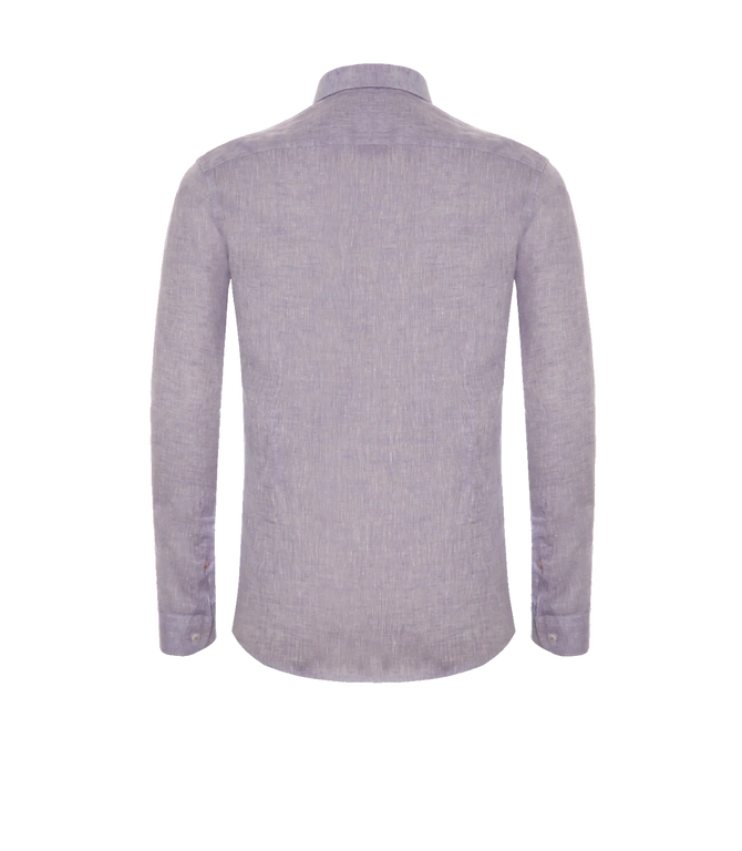 Coupe Courte Linen Shirt Light Purple - Barthelemy