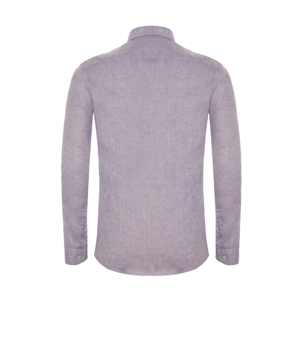 Coupe Courte Linen Shirt Light Purple - Barthelemy