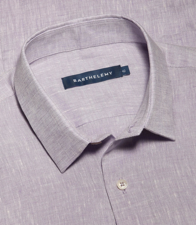 Coupe Courte Linen Shirt Light Purple - Barthelemy