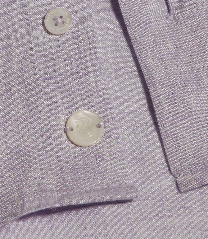 Coupe Courte Linen Shirt Light Purple - Barthelemy